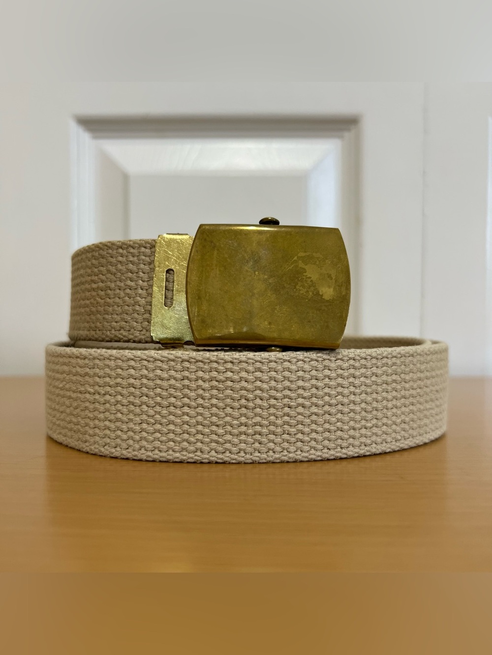Vintage Denmark Military New York Men's Khaki Web Belt